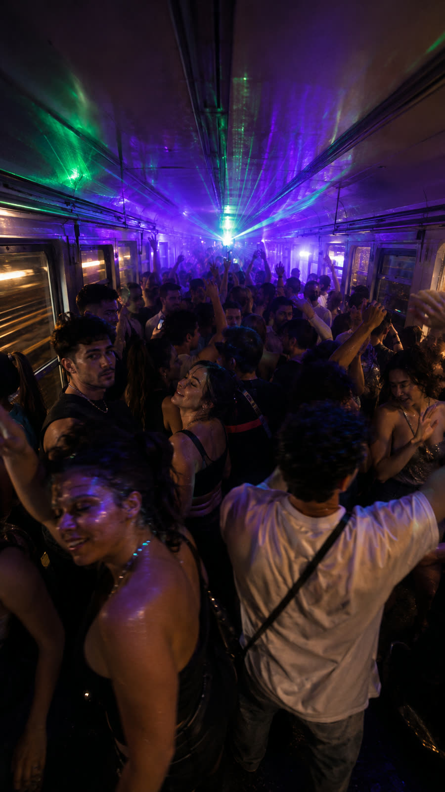 Rave aan boord, midden in de nacht
